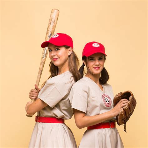 Creating your own a league of their own costume, made famous by the 1992 movie based off the rockford peaches baseball team, will be fun and empowering! A League of Their Own Costume | Pair halloween costumes, Diy halloween costumes for women ...