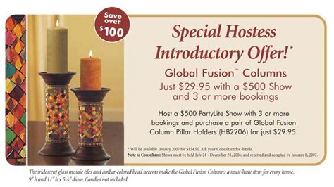 Partylite Specials October And November Hostess Specials