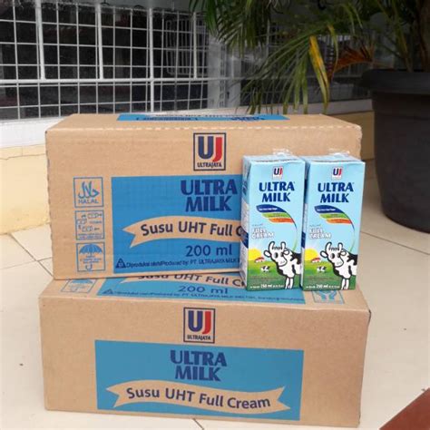 Jual Susu Ultra Milk Rasa Full Cream Atau Plan Ukuran 200 Ml Isi 24 Pcs