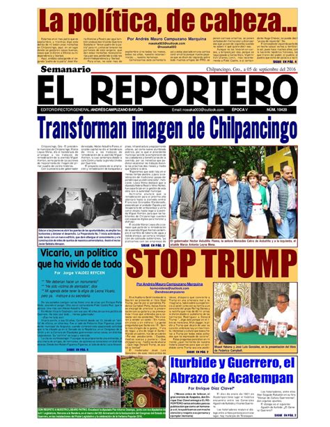Calaméo El Reportero 05 De Septiembre 2016