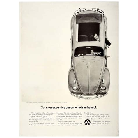 Mid Century Volkswagen Beetle Car Advertising Poster What A Day I