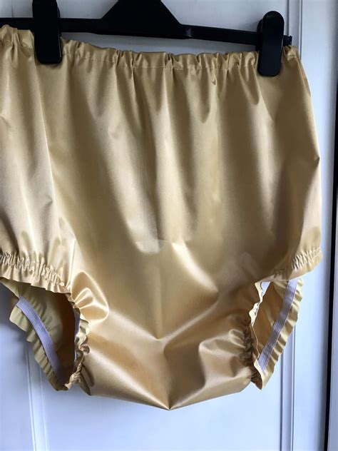 Gold Satin Rubber Lined Incontinence Pants Hamilton Classics Rainwear