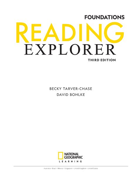 Reading Explorer Foundations Third Edition Becky Tarver Chase