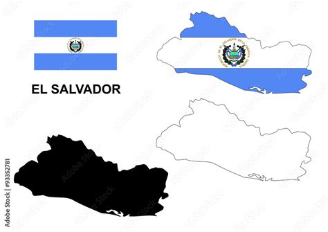 El Salvador Map Vector El Salvador Flag Vector Isolated El Salvador Stock Vector Adobe Stock