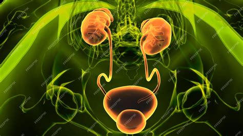 Premium Photo 3d Illustration Human Urinary System Kidneys With