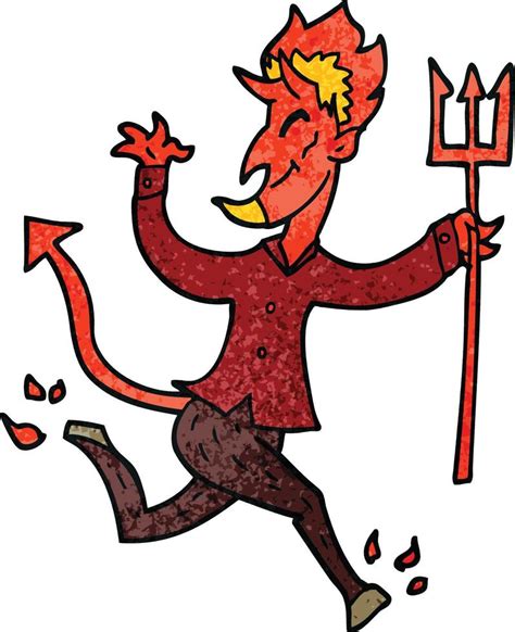 Cartoon Doodle Devil With Pitchfork 12191740 Vector Art At Vecteezy