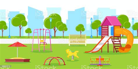 Kids Play In The Park Vector Illustration Best Ppt Template 2020
