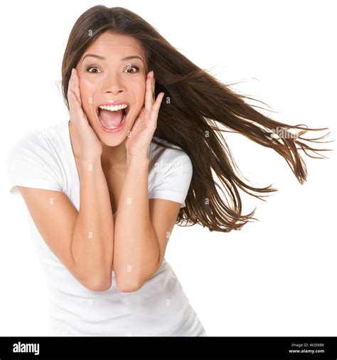 Young Woman Screaming Funny Face Hi Res Stock Photography And Images