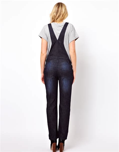 Asos Maternity Soft Denim Overalls In Blue Lyst