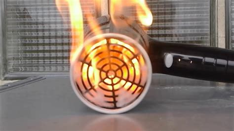 Burning Hair Dryer Fire By Electric Device Youtube