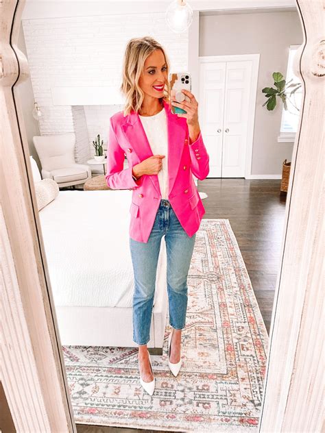 how to wear a pink blazer 8 styling ideas straight a style blazer outfits for women pink