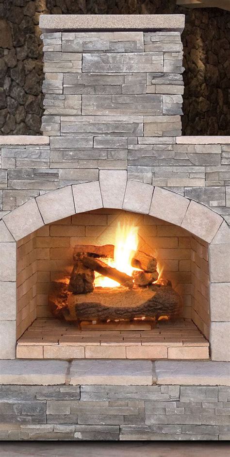 Stone Veneer Outdoor Fireplace Rustic Outdoor Fireplaces Rustic