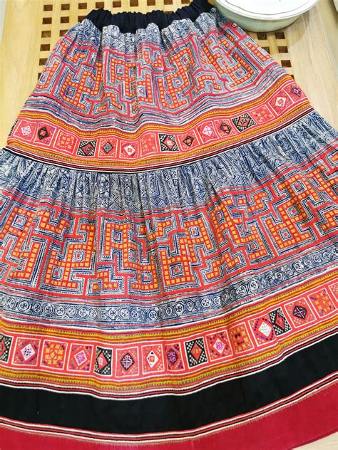 gorgeous-handmade-hmong-tribal-fabric-skirt,-traditional-hmong-clothing