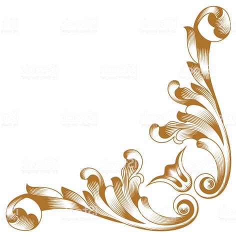 Filigree Clipart Gold Baroque Filigree Gold Baroque Transparent Free