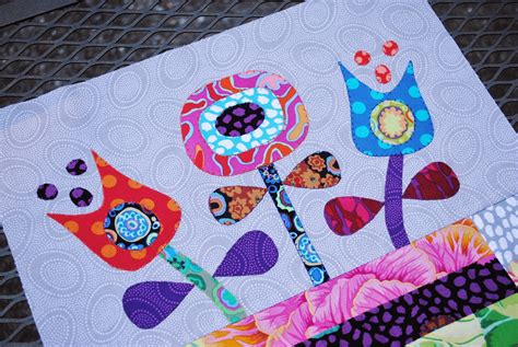 Flower Applique Quilt Block Rebecca Mae Designs