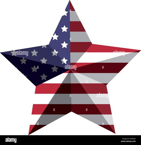 3d American Flag Star Icon Vector Illustration Stock Vector Image And Art