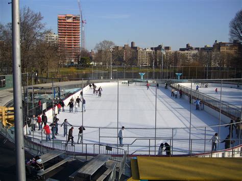 When the ice isn't available to the public, good odds are there's a hockey game or practice happening; Lasker Rink | view of the rink from the podium | Valentin | Flickr