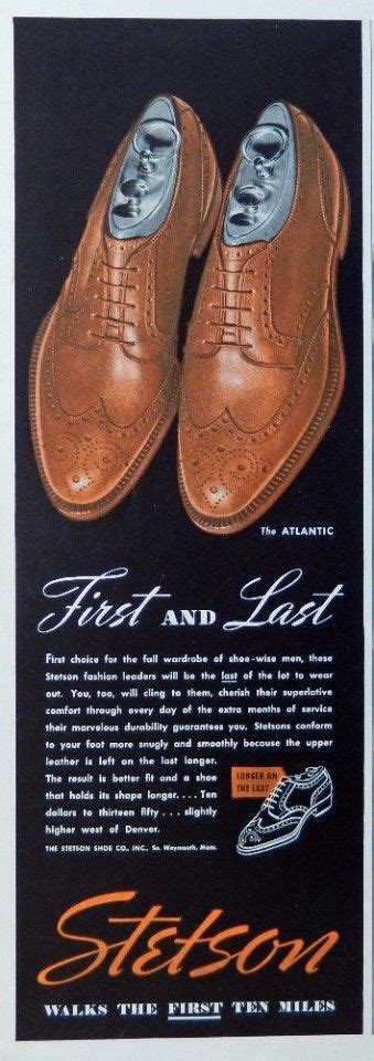 Stetson Shoes Vintage Print Ad 30s Color Illustration The Atlantic