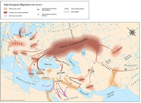 indo european migration map mapporn