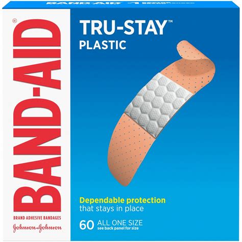 Band Aid Plastic Strips Adhesive Bandages 0 75 19 05 Mm 60 Box