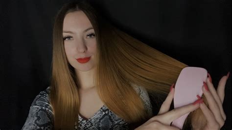 asmr long hair brushing and hand movements💤 youtube