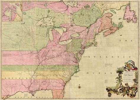 Colonial Map Poster 1755 Map Of British Colonies North America Map
