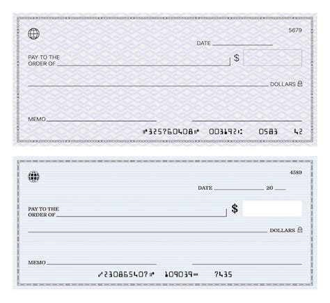 Plantilla De Cheque De Pago De Cheque Bancario En Blanco Vector Premium