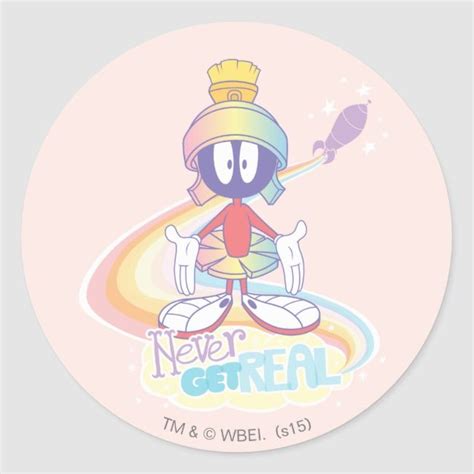 Marvin The Martian™ Never Get Real Classic Round Sticker Zazzle