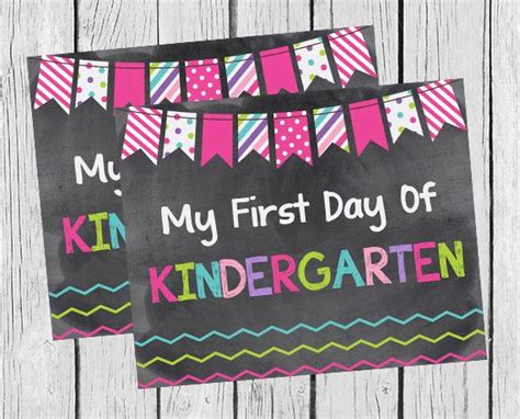 First And Last Day Of Kindergarten Signs 8x10 Photo Prop Digital