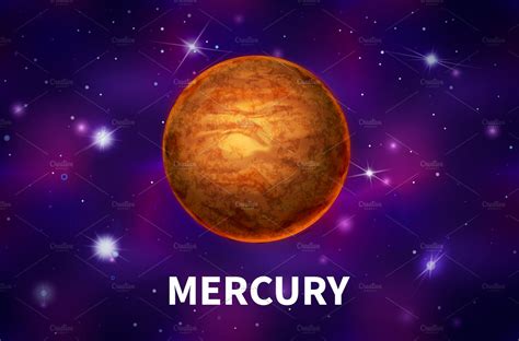 Planet mercury is too small for its gravity to retain any significant atmosphere over long periods of time. Bright realistic Mercury planet | Pre-Designed Photoshop ...