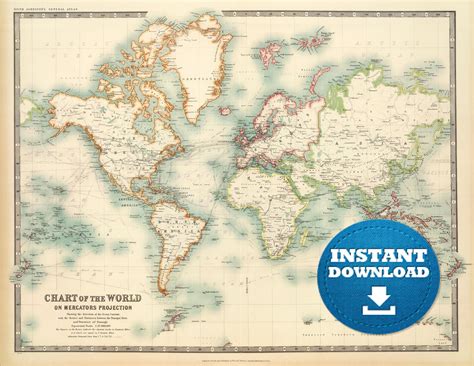 Vintage World Map Printable Printable World Holiday