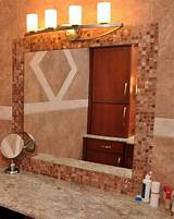 Mosaic Tile Framed Bathroom Mirror Pictures