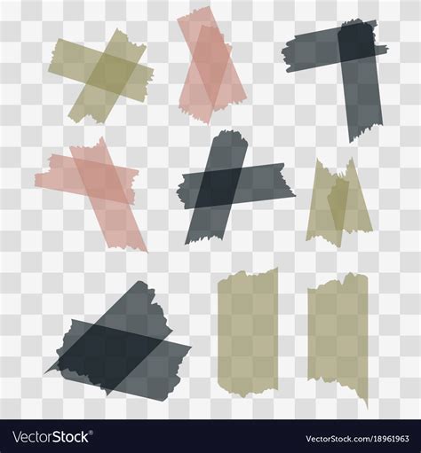 Scotch Adhesive Tape Pieces Isolated On Royalty Free Vector