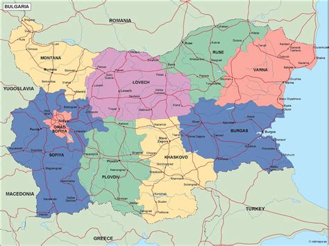 Bulgaria Political Map Illustrator Vector Eps Maps Eps Illustrator