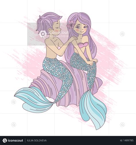 Best Premium Mermaid Couple Illustration Download In Png And Vector Format