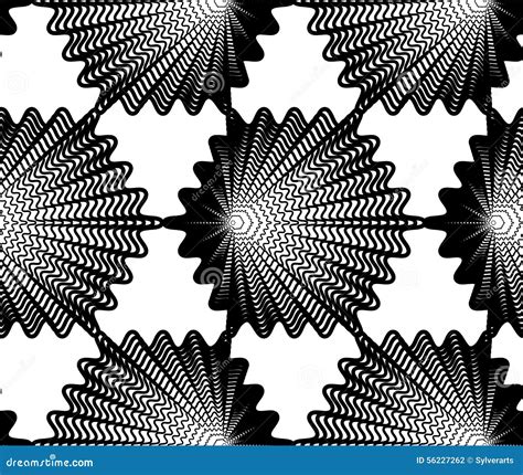 Continuous Vector Pattern With Black Graphic Lines Stock Vector