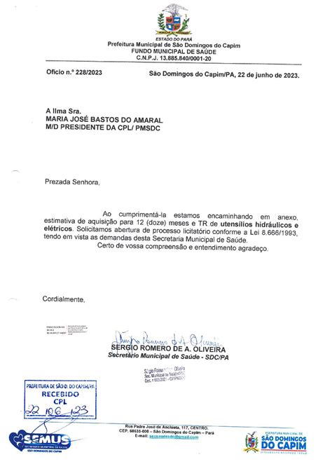 Justificativa Prefeitura Municipal De São Domingos Do Capim