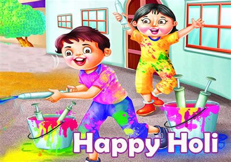 Cartoon Joyful Happy Holi Wallpaper Holi Images Happy Holi Images