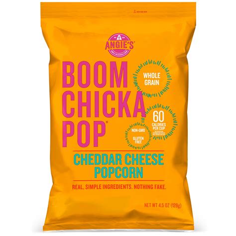 Angies Boomchickapop Cheddar Cheese Popcorn Pre Popped Popcorn Bag 4