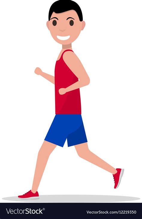 Cartoon Man Running Jogging Royalty Free Vector Image