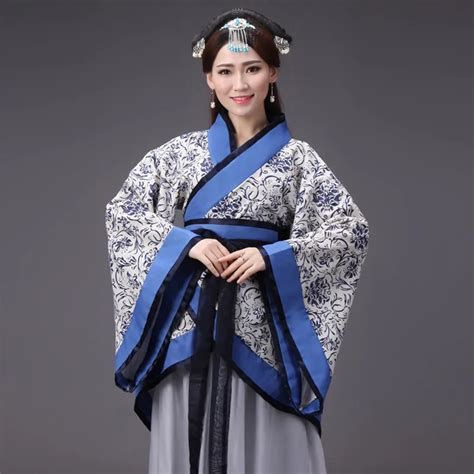 Chinese Traditional Folk Dance Costume Man Han Fu Dress Female Han