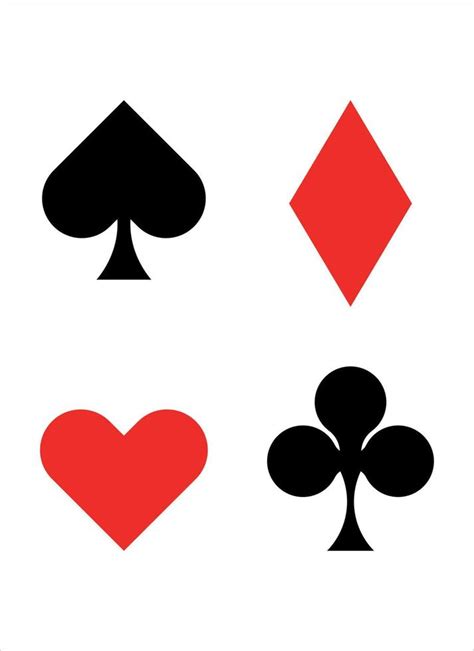 Playing Card Symbols Vector Design Illustration Isolated On White