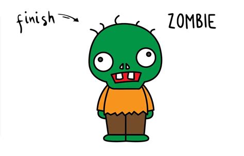 How To Draw A Cute Cartoon Zombie Inspired By Plant Vs Zombie