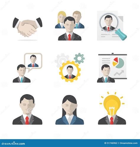 Business People Icon Set Stock Vector Illustration Of Buble 51746962