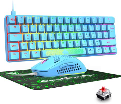 Amazon Com 60 Wired Mechanical Keyboards And Mouse Combo RGB Backlit