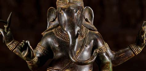 Beautiful Brass Standing Ganesha Holding Goad Broken Tusk Laddus