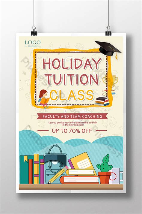 Creative Cartoon Holiday Tuition Class Enrollment Education Poster
