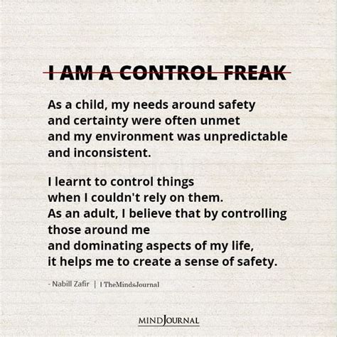 I Am A Control Freak Nabill Zafir Quotes
