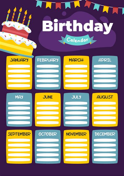 Birthday Calendar For Classroom B11