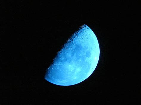 Blue Night Sky Night Moon Blue Moon Half Moon 20 Inch By 30 Inch